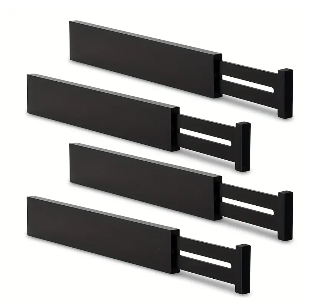 Adjustable Bamboo Wood Drawer Dividers - Set of 4