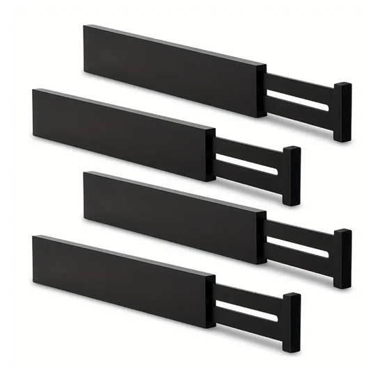 Adjustable Bamboo Wood Drawer Dividers - Set of 4